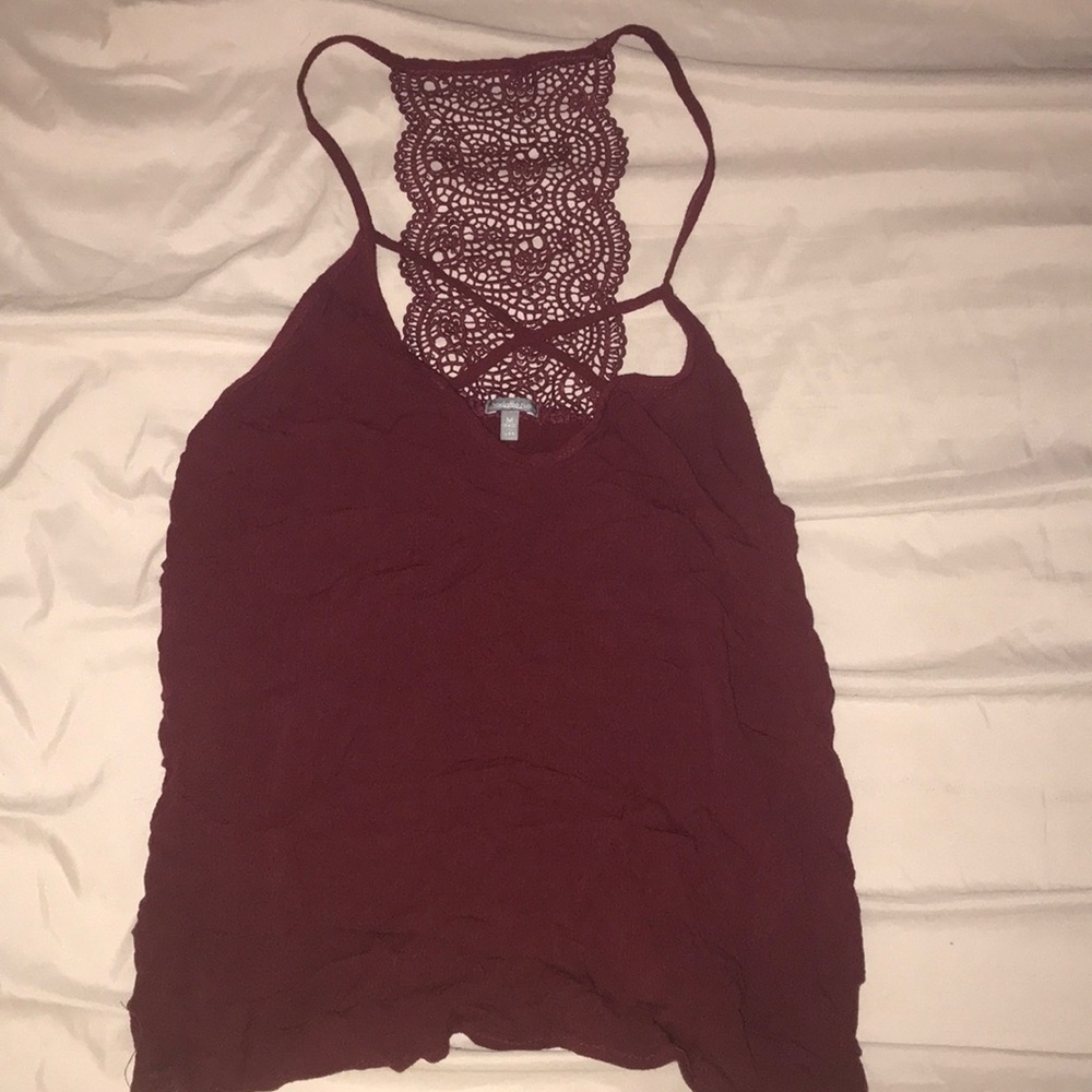 Charlotte Russe red top with lace back